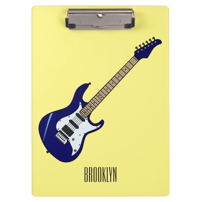 Electric guitar cartoon illustration clipboard (Front)