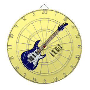 Electric guitar cartoon illustration dartboard