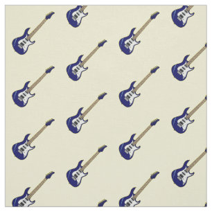 Electric guitar cartoon illustration fabric