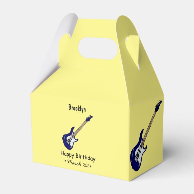 Electric guitar cartoon illustration favour box (Front Side)