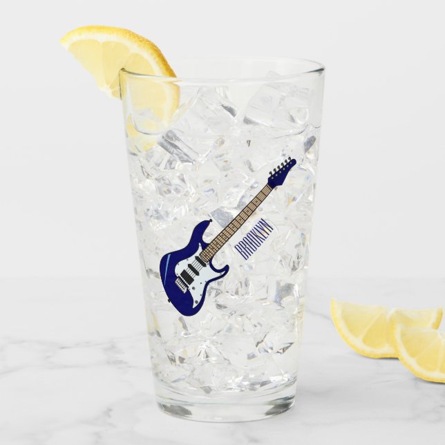 Electric guitar cartoon illustration glass (Front Ice)