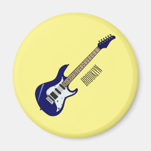 Electric guitar cartoon illustration magnet