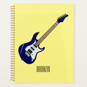 Electric guitar cartoon illustration planner