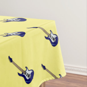 Electric guitar cartoon illustration tablecloth