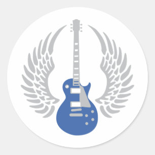 Electric guitar classic round sticker