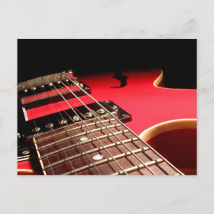 Electric Guitar Close Up - Original Red Postcard