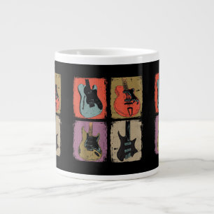 Electric Guitar Collection Band Guitarist Vintage Large Coffee Mug