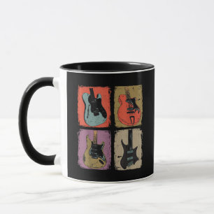 Electric Guitar Collection Band Guitarist Vintage Mug