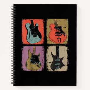 Electric Guitar Collection Band Guitarist Vintage Notebook