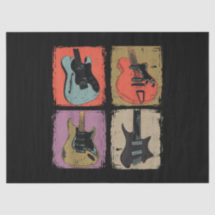 Electric Guitar Collection Band Guitarist Vintage Tissue Paper