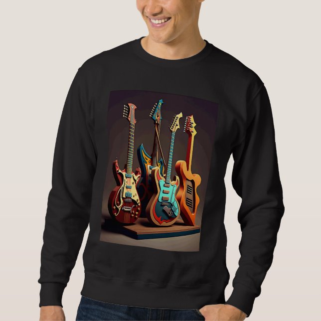 Electric Guitar Collection Cool Electric Guitars F Sweatshirt (Front)