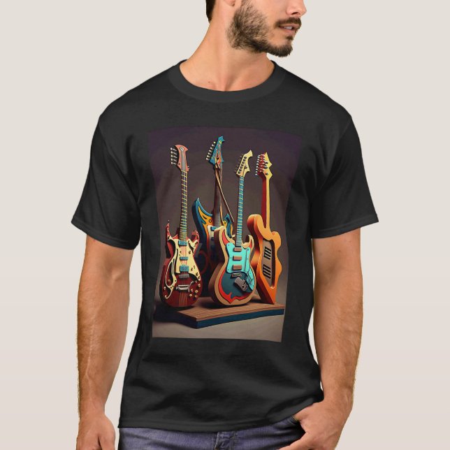 Electric Guitar Collection Cool Electric Guitars F T-Shirt (Front)