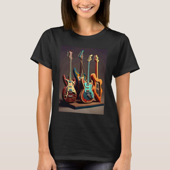 Electric Guitar Collection Cool Electric Guitars F T-Shirt (Front)