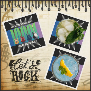 Electric Guitar Collection Spotlight Party Napkins