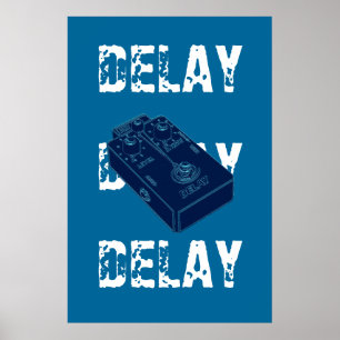 Electric Guitar Delay Pedal Poster