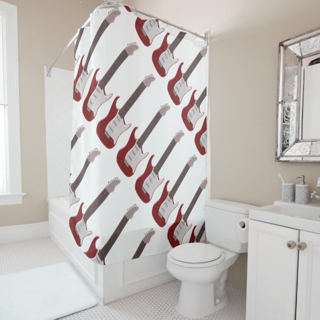Electric Guitar Design Shower Curtain (In Situ)