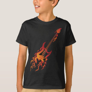 Electric Guitar Fire Illustration T-Shirt