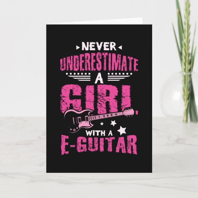 Electric Guitar Girl Card (Front)
