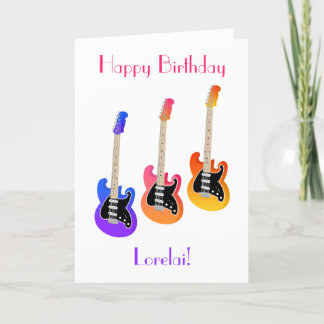 Electric Guitar Gradient Folded Greeting Card
