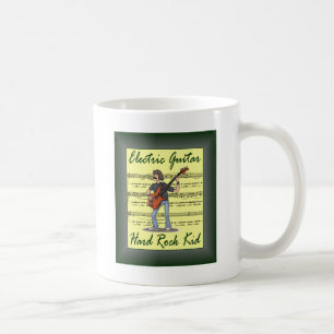 Electric Guitar ~ Hard Rock Kid ~ Sheet Music Back Coffee Mug
