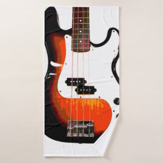 Electric Guitar in Black Bath Towel