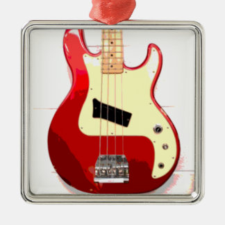 Electric Guitar in Red Metal Ornament