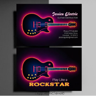 Electric Guitar Instructor Business Card