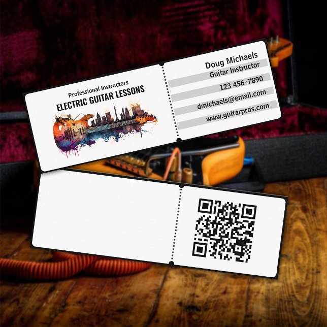 Electric Guitar Instructor Mini Business Card (Creator Uploaded)