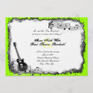 Electric Guitar Lime Music Wedding Invitation