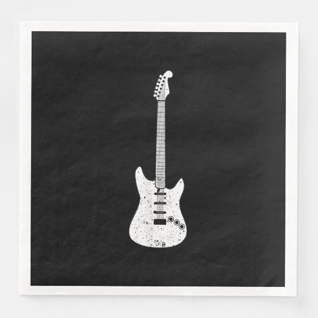 Electric Guitar Med Guitarist Musician Player Napkin (Front)