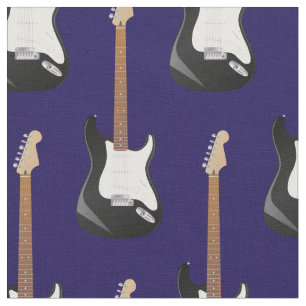 Electric Guitar Music Musician Room Decor Blue Fabric
