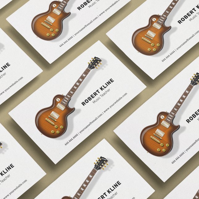 Electric Guitar Music Teacher Business Card (Creator Uploaded)