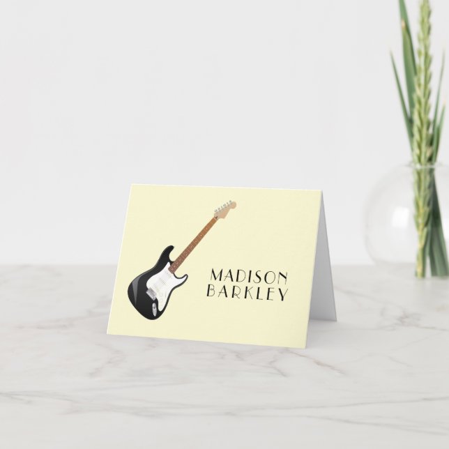 Electric Guitar Musician Music Teacher Note Card (Front)