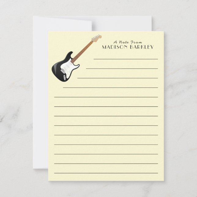 Electric Guitar Musician Music Teacher Thank You Card (Front)