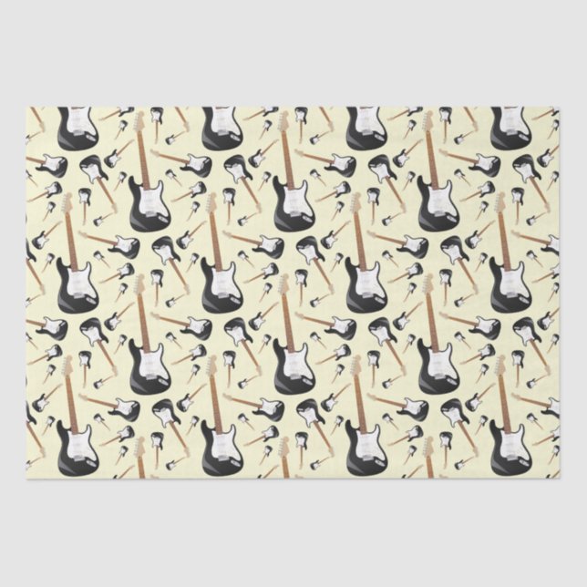 Electric Guitar Musician Music Teacher Tissue Paper (Front)