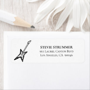 Electric Guitar Musician Return Address Label