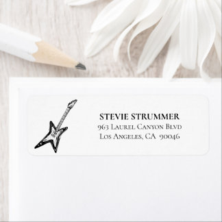 Electric Guitar Musician Return Address Label
