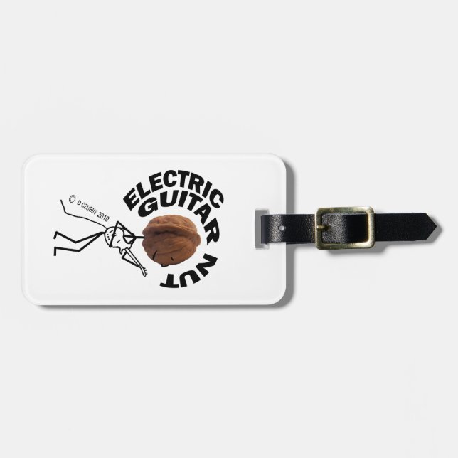 Electric Guitar Nut Luggage Tag (Front Horizontal)