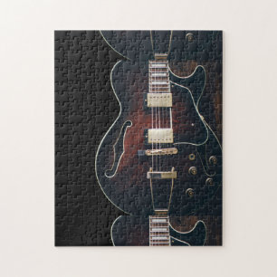 Electric Guitar On Black Jigsaw Puzzle