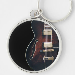 Electric Guitar On Black Key Ring