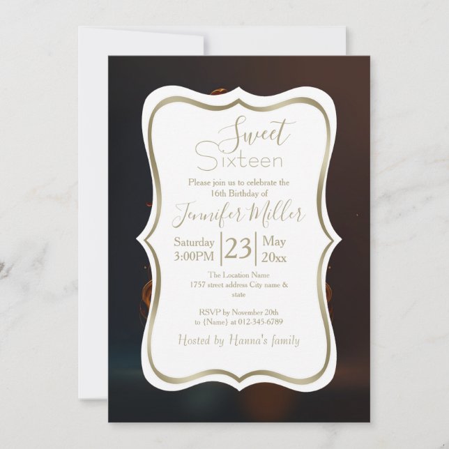 Electric guitar on fire                            invitation (Front)