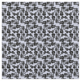 Electric Guitar Pattern CUSTOM COLOR Music Fabric