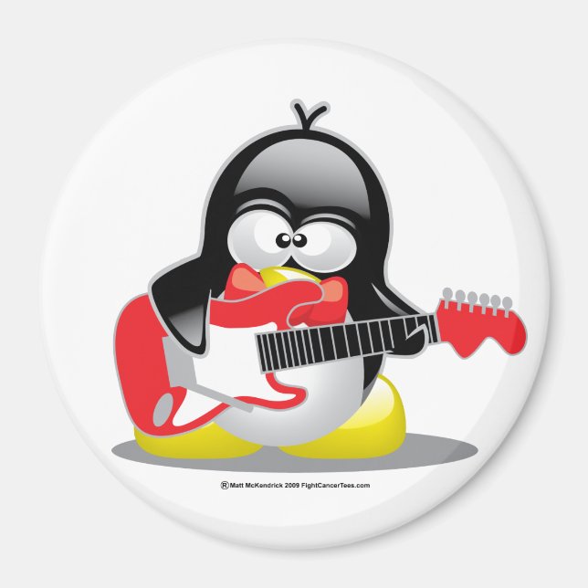 Electric Guitar Penguin Magnet (Front)
