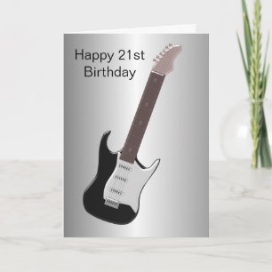 Electric Guitar Personalised 21st Birthday Card