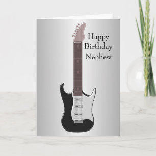 Electric Guitar Personalised Nephew Birthday Card