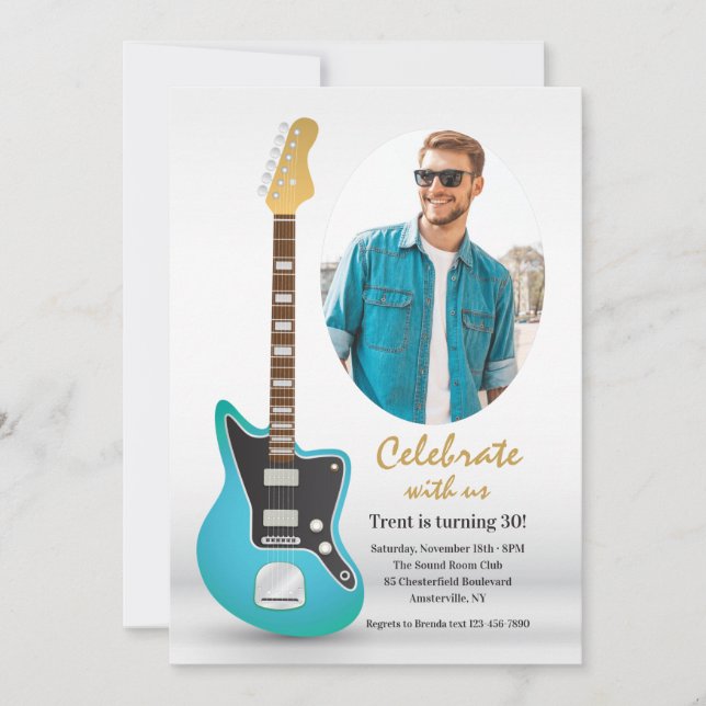 Electric Guitar Photo Invitation (Front)