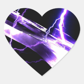Electric Guitar Purple Heart Sticker
