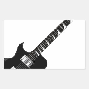 Electric Guitar Rectangular Sticker