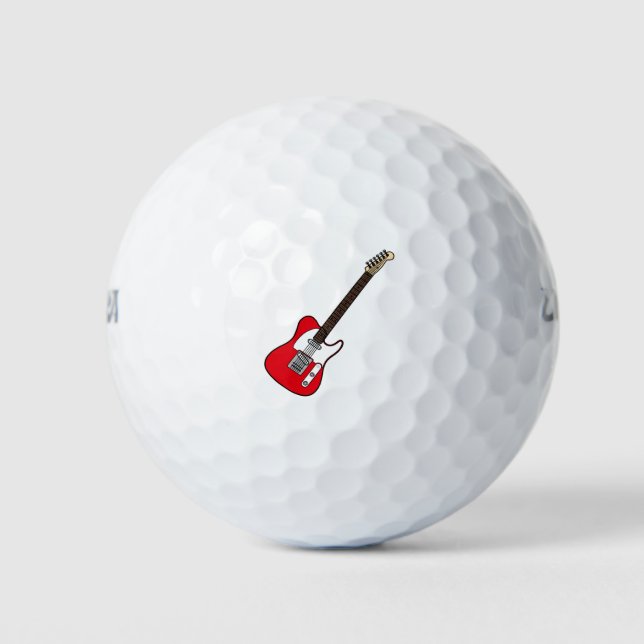 Electric Guitar Red Golf Balls (Front)