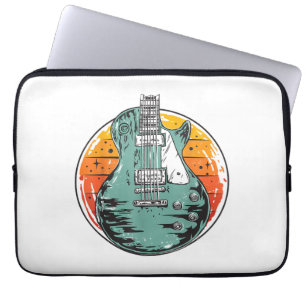 Electric Guitar Retro Sunset Vintage Music Band Gu Laptop Sleeve